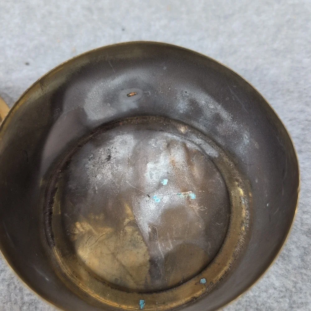 Vintage Brass Trinket‎ Box Decorative Enamel Floral Bow Lid